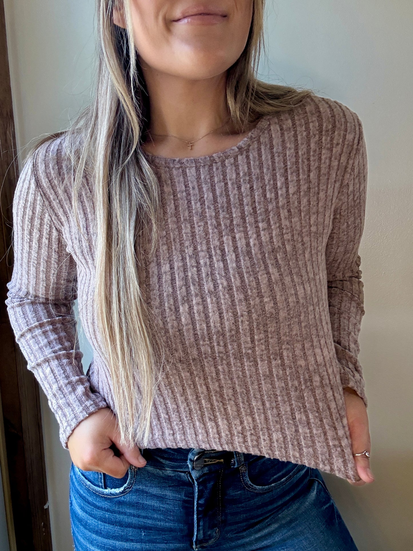 Bold Cropped Mocha Sweater