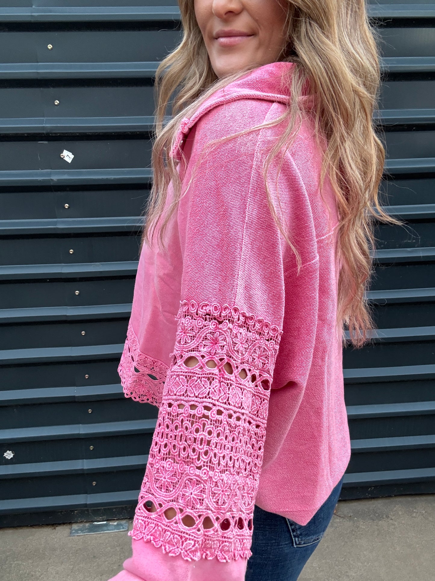 Bold Pink Detail Sweatshirt