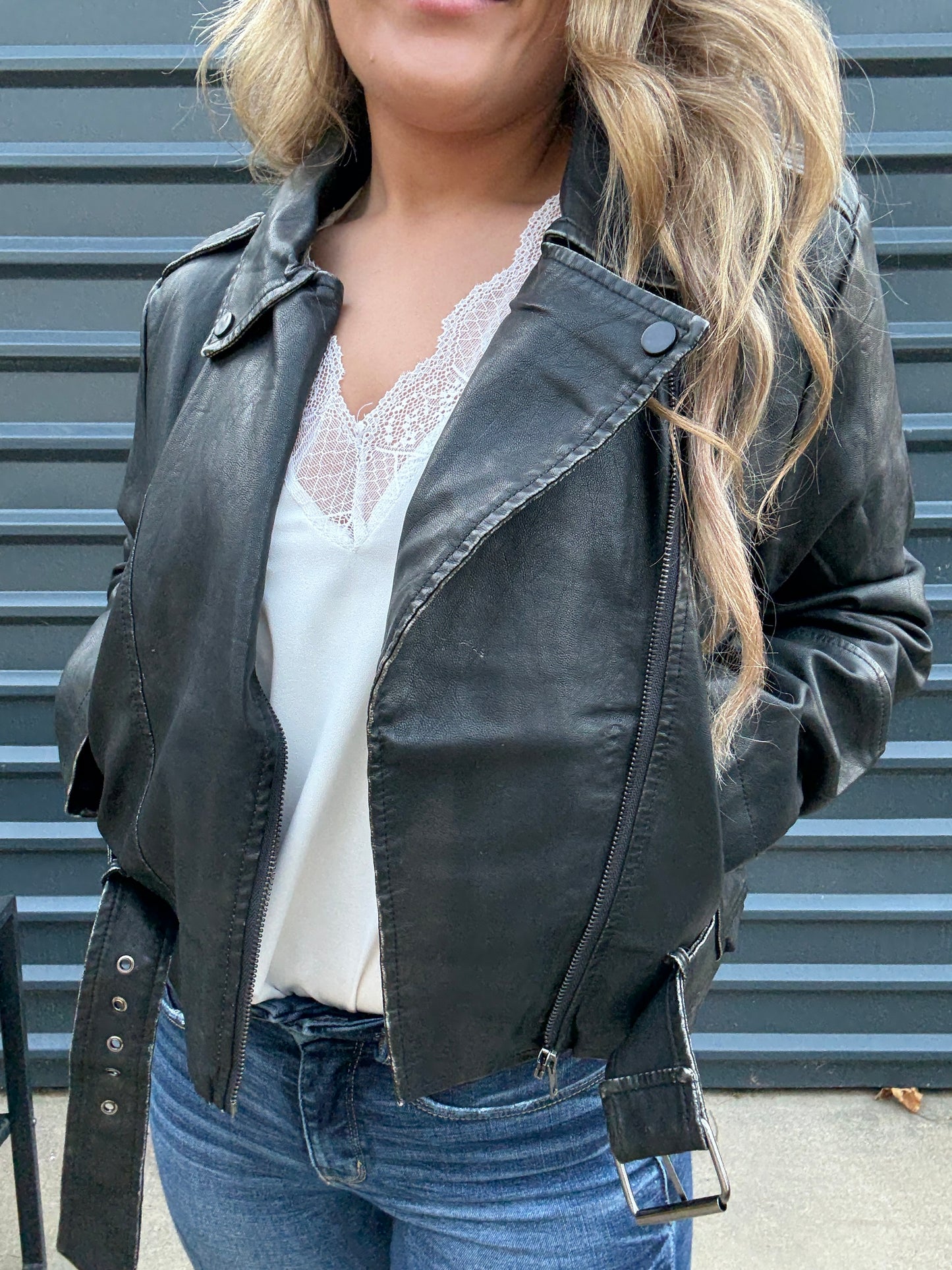 Bold Washed Leather Jacket
