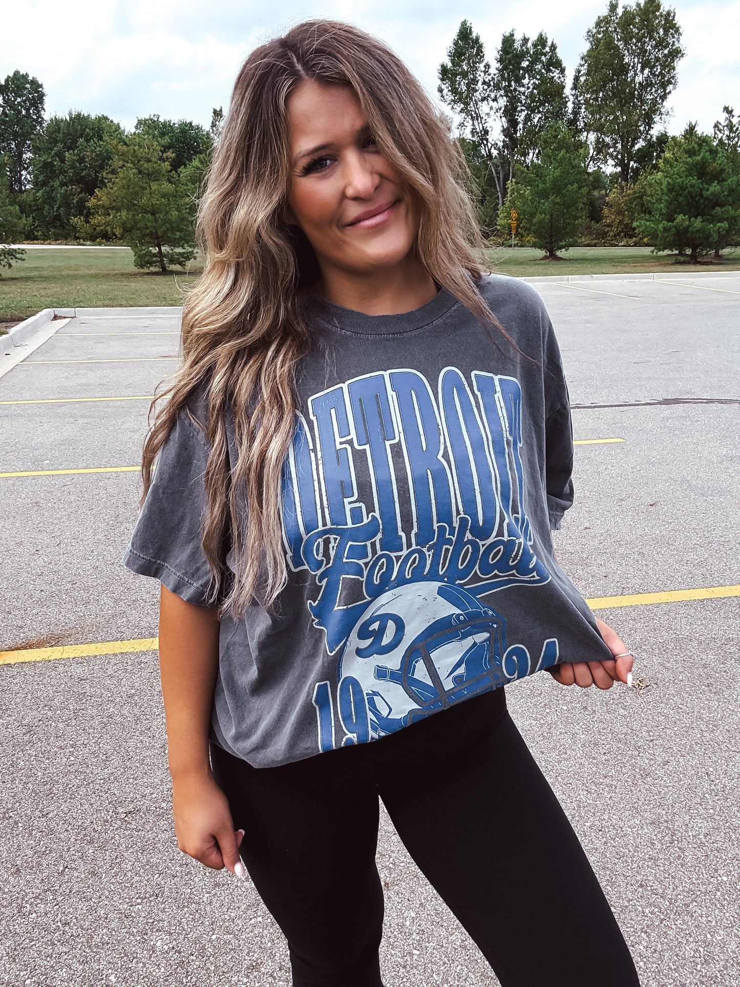 Bold Detroit Football T Shirt