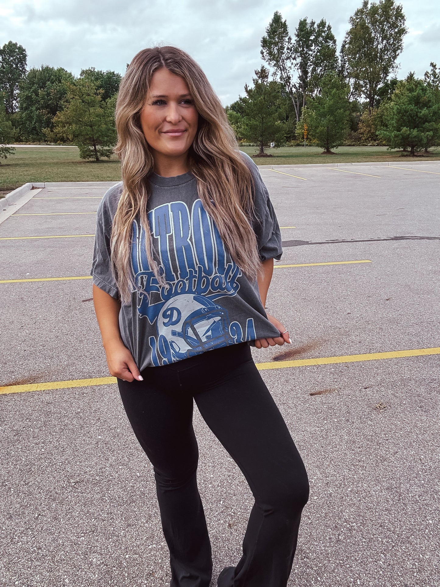 Bold Detroit Football Oversized T Shirt