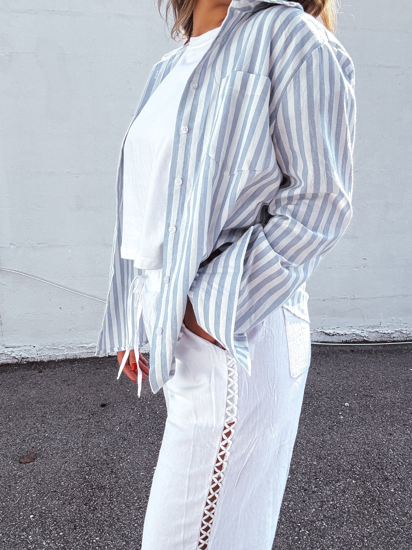Bold Blue Striped Top