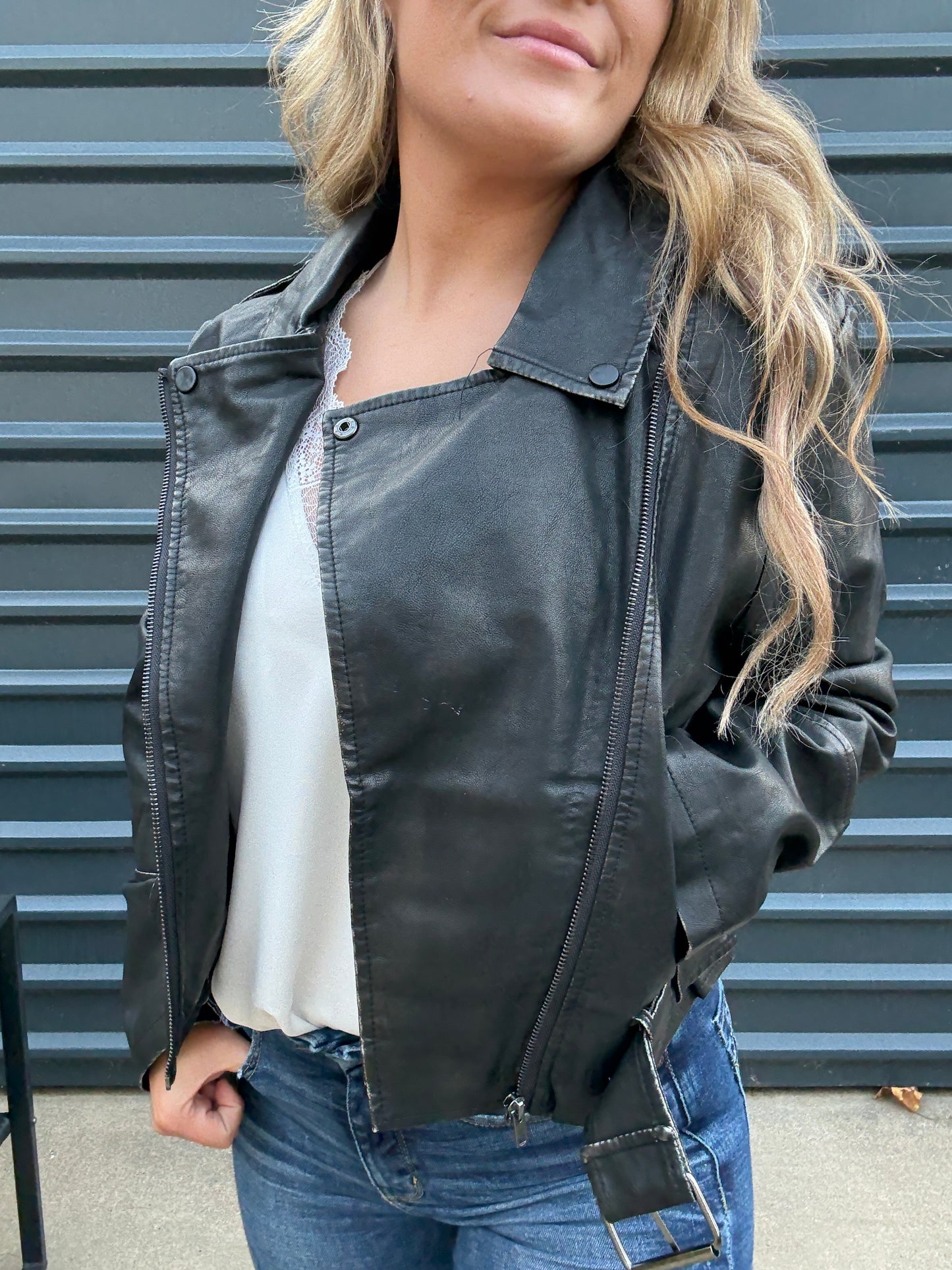 Bold Washed Leather Jacket