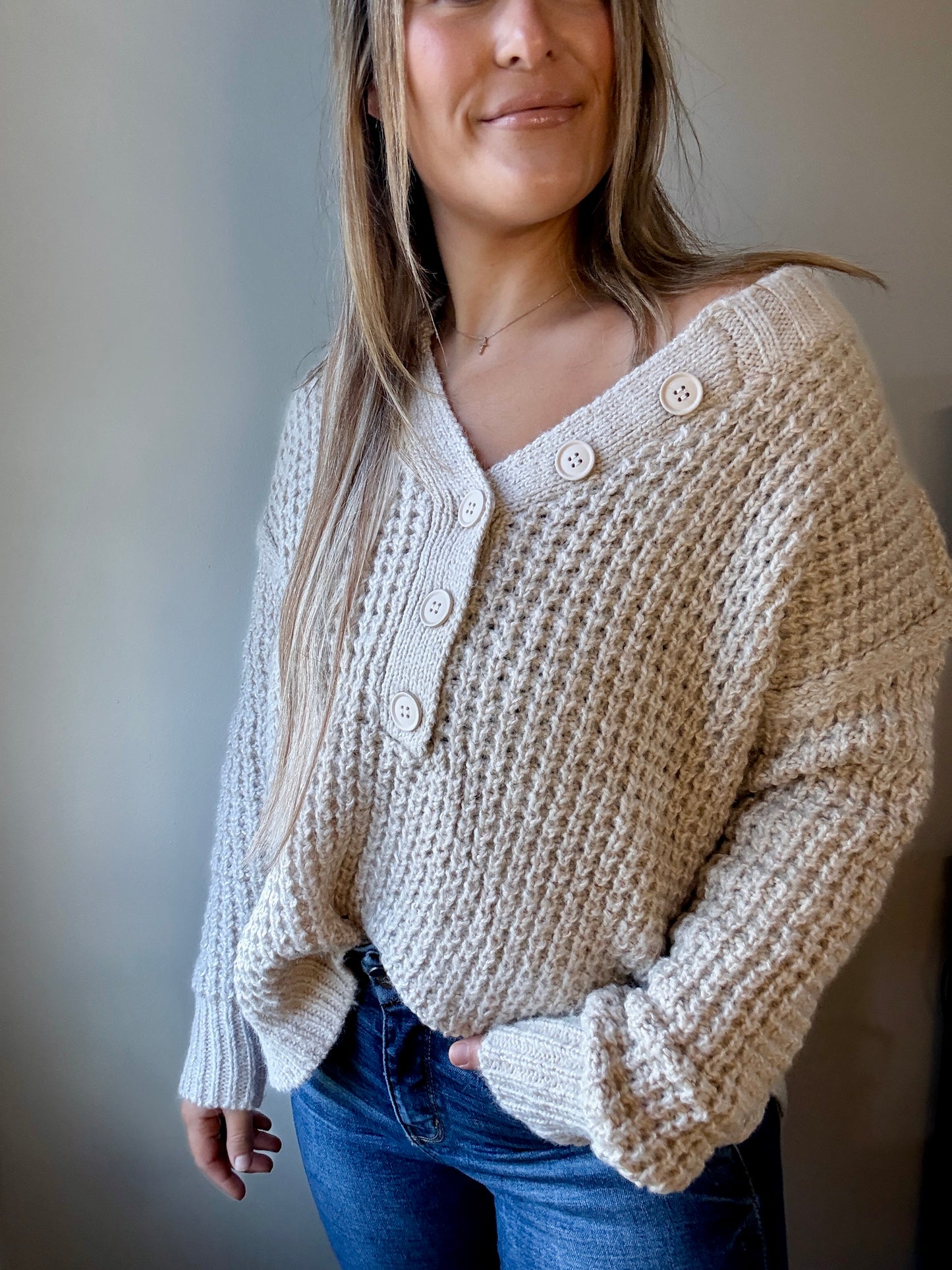 Bold Waffle Knitted Sweater