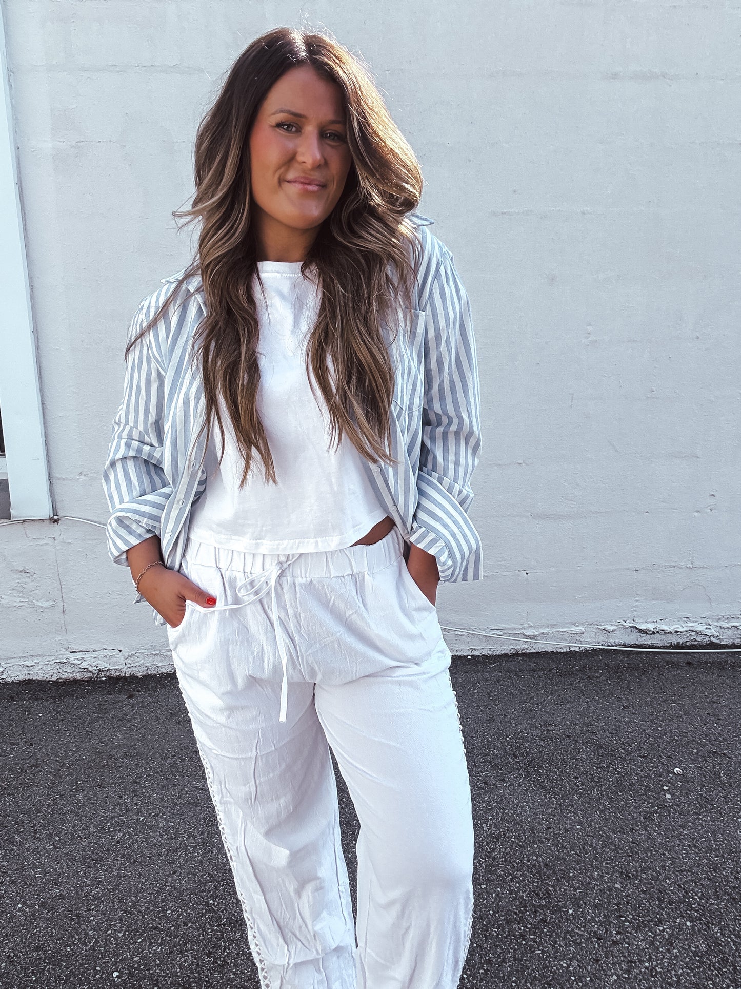 Bold Blue Striped Top