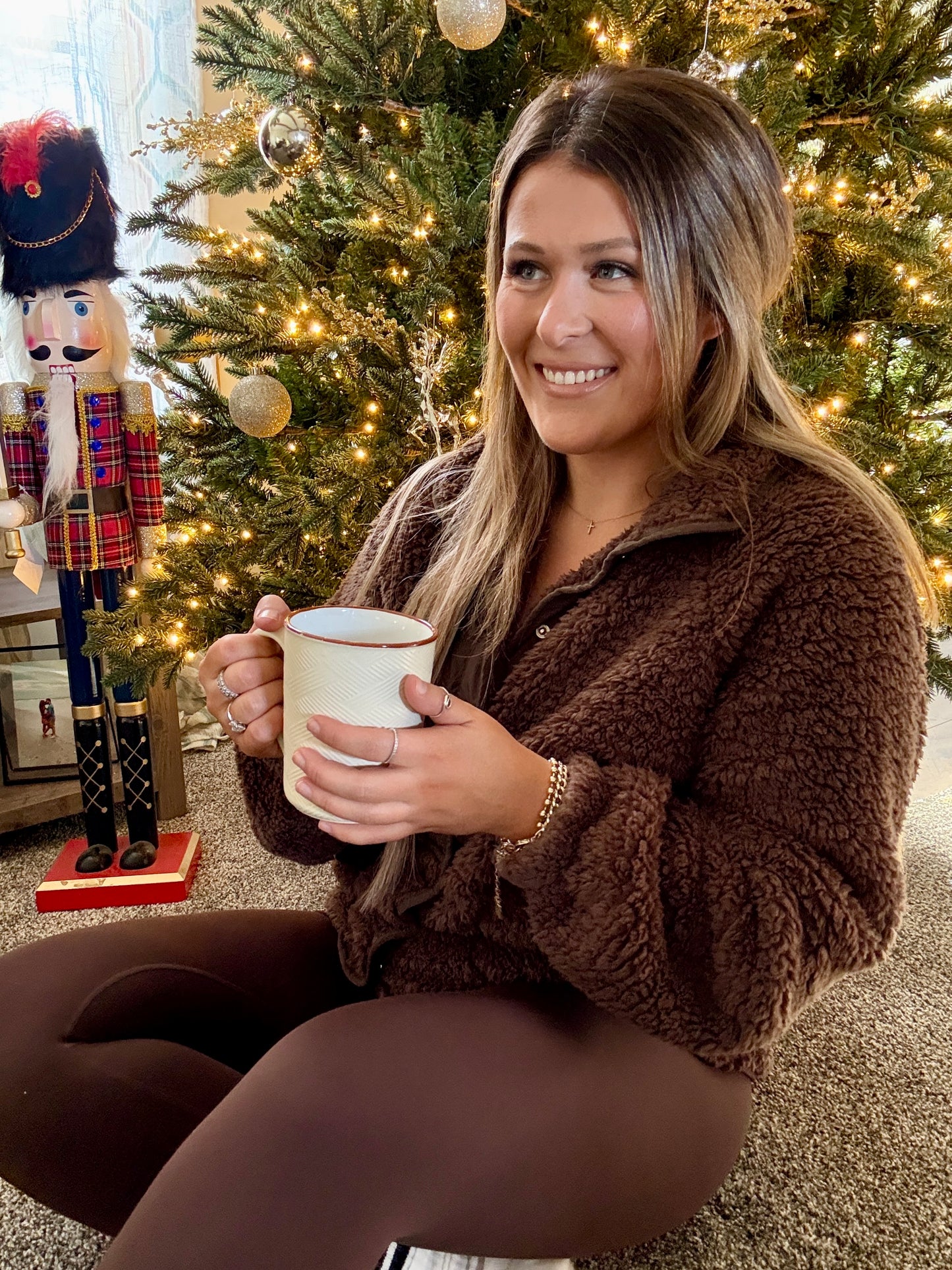 Bold Chocolate Sherpa Jacket