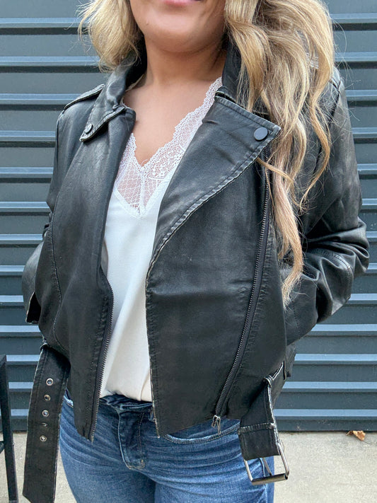 Bold Washed Leather Jacket