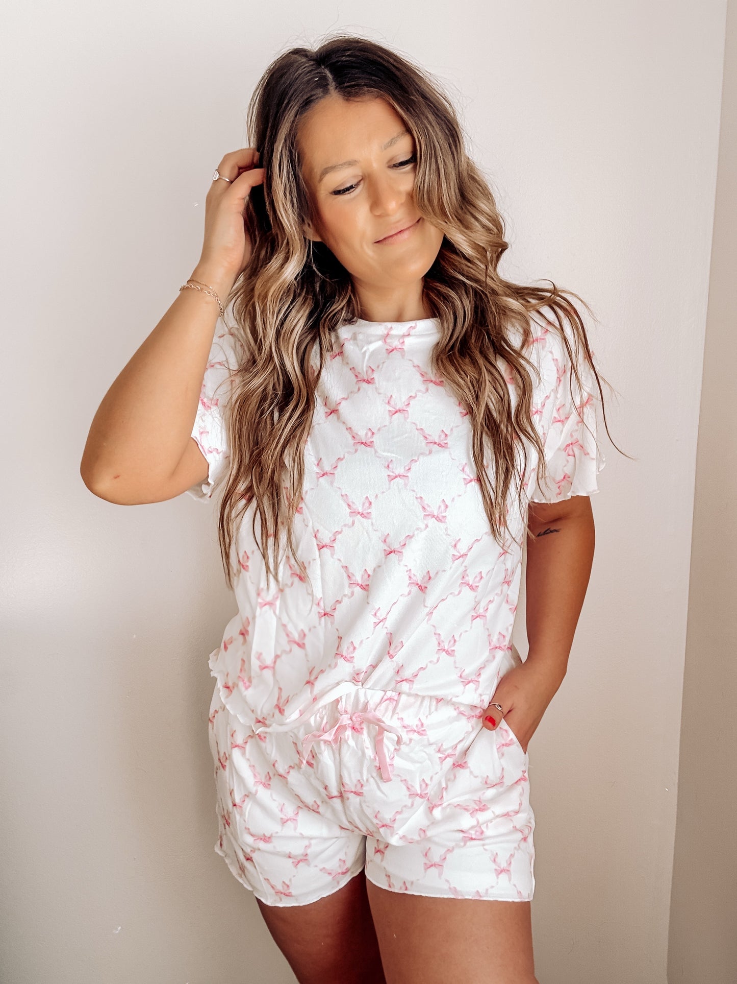 Bold Pink Bow Lounge Set