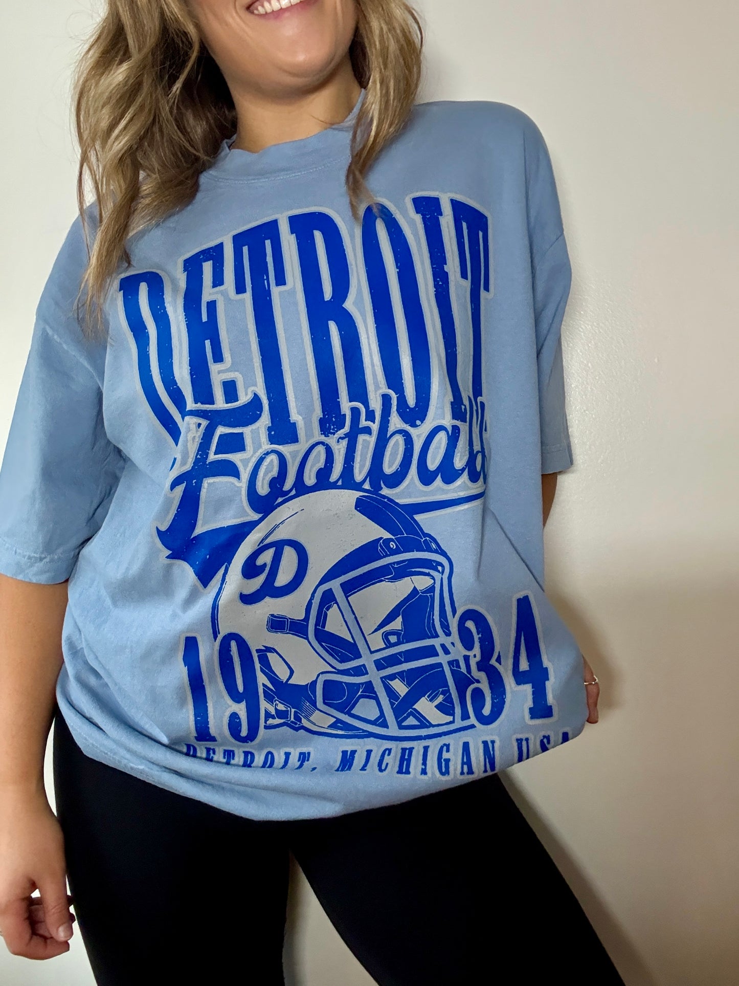 Bold Detroit Football  T Shirt